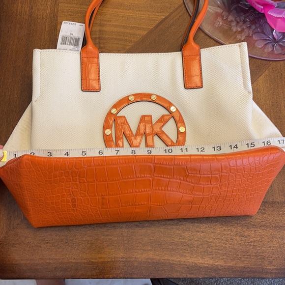 Vintage Michael Kors Orange 🍊 Croc 🐊 and Canvas - Picture 11 of 15